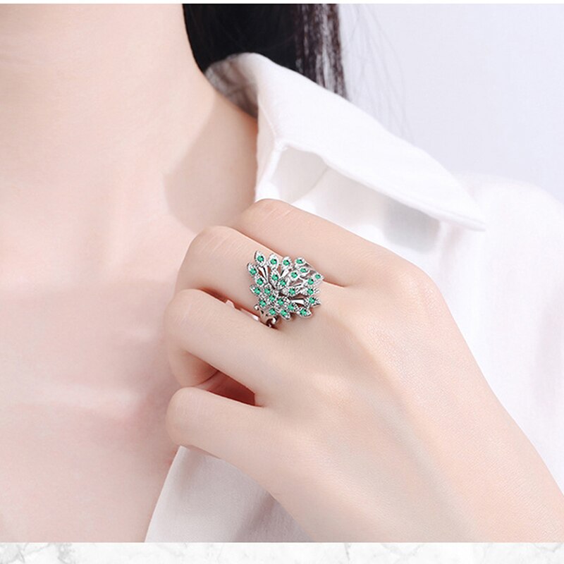 S925 sterling silver and high-quality green Cubic Zirconia