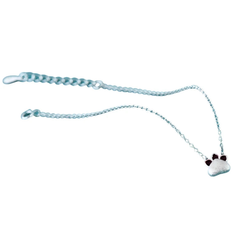 Bar Cat Footprint 925 Sterling Silver Bracelet