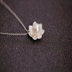 Flower shell pearl 925 Sterling Silver Necklace & Pendant