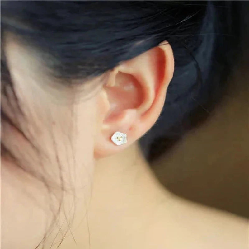 Lotus Flower 925 Sterling Silver Stud Earrings