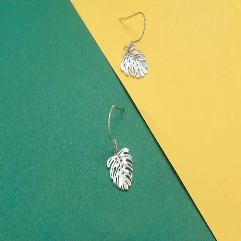Filigree Leaf 925 Sterling Silver Drop Earrings