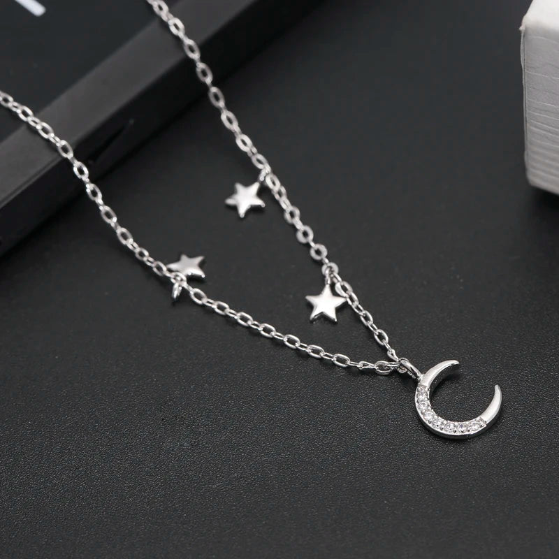 Moon Star 925 Sterling Silver Bracelet