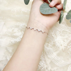 Geometric V Shape 925 Sterling Silver Bracelet