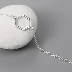 Hexagon 925 Sterling Silver Bracelet