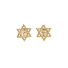 Crystal Star Six-Pointed 925 Sterling Silver Stud Earrings Default Title