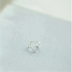 Heart Star Set 925 Sterling Silver Clip Earrings