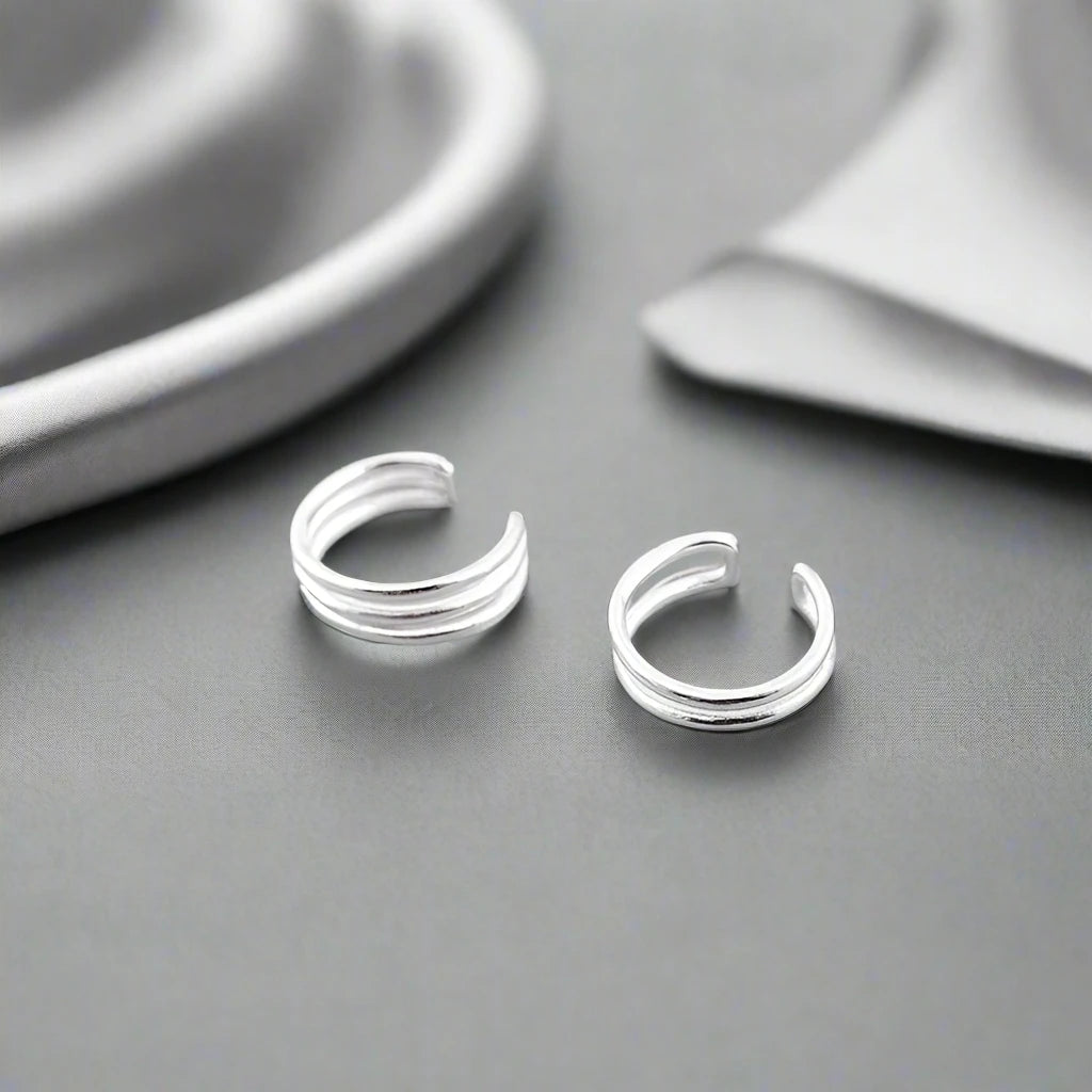 Ear Cuff 925 Sterling Silver Clip Earrings