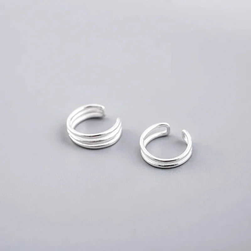 Ear Cuff 925 Sterling Silver Clip Earrings
