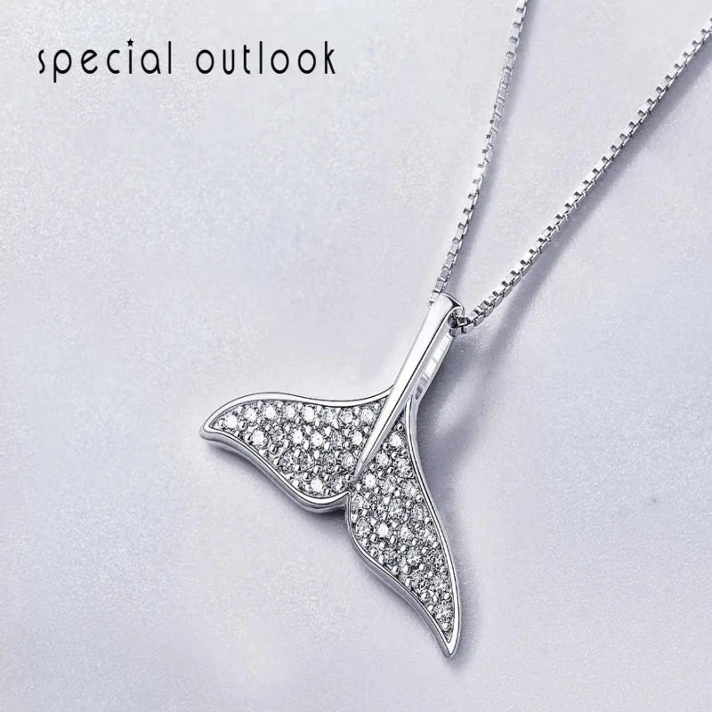 Dolphin Tail Choker 925 Sterling Silver Necklace & Pendant