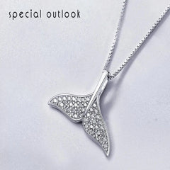 Dolphin Tail Choker 925 Sterling Silver Necklace & Pendant