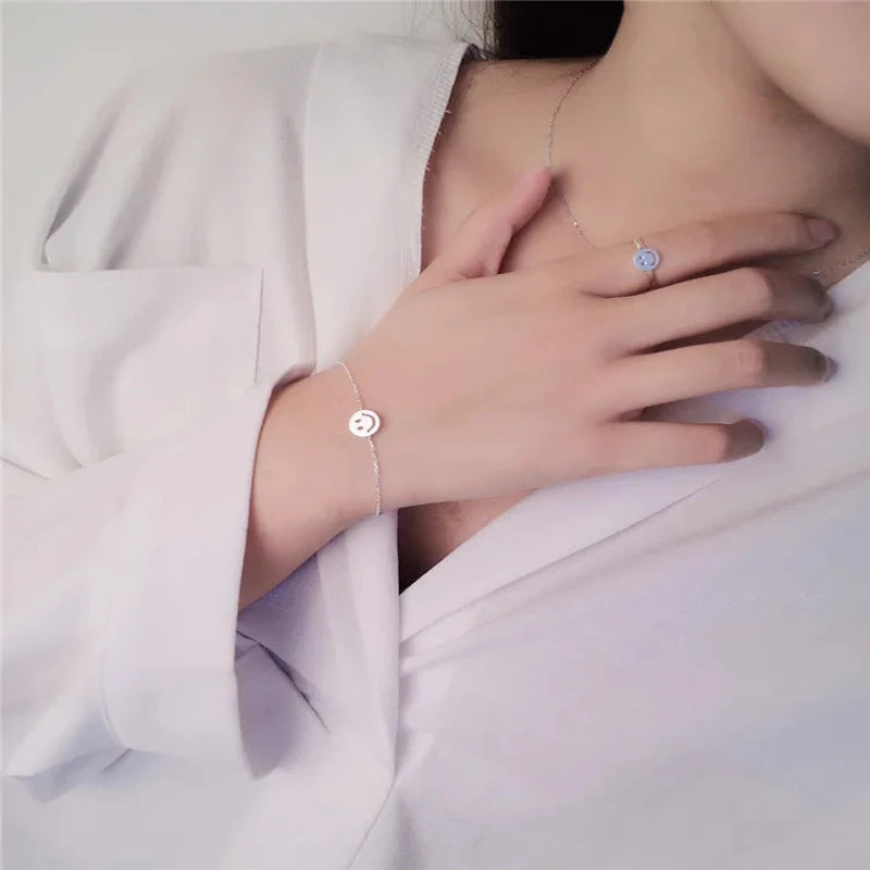 Smiling Face 925 Sterling Silver Bracelet