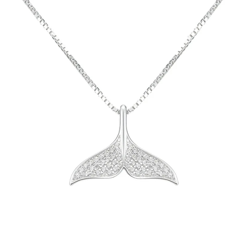 Dolphin Tail Choker 925 Sterling Silver Necklace & Pendant