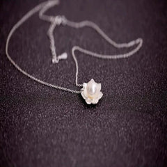 Flower shell pearl 925 Sterling Silver Necklace & Pendant