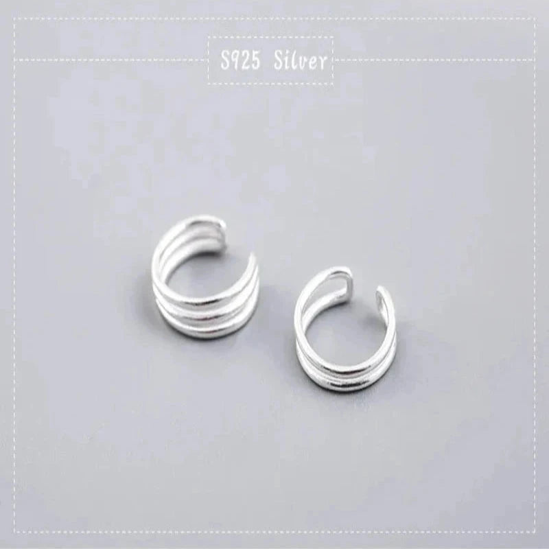 Ear Cuff 925 Sterling Silver Clip Earrings