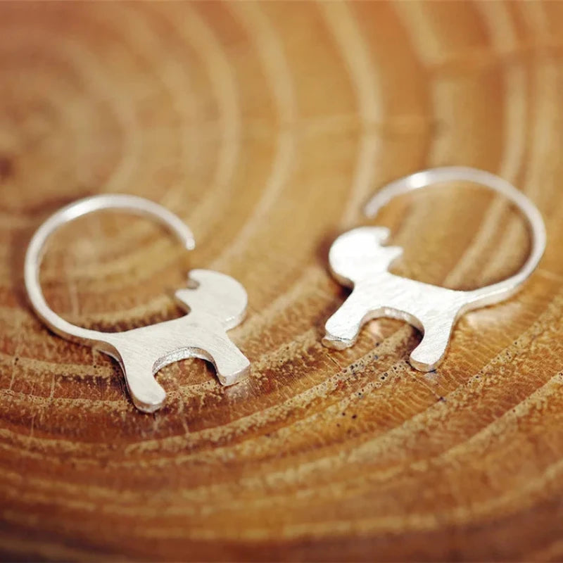 Cat Cuff Without Piercing 925 Sterling Silver Clip Earrings