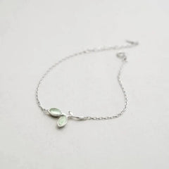 Green leaves 925 Sterling Silver Bracelet