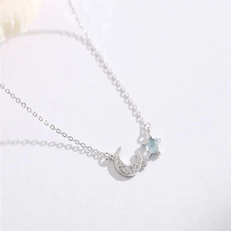 Star Moon Zircon 925 Sterling Silver Bracelet