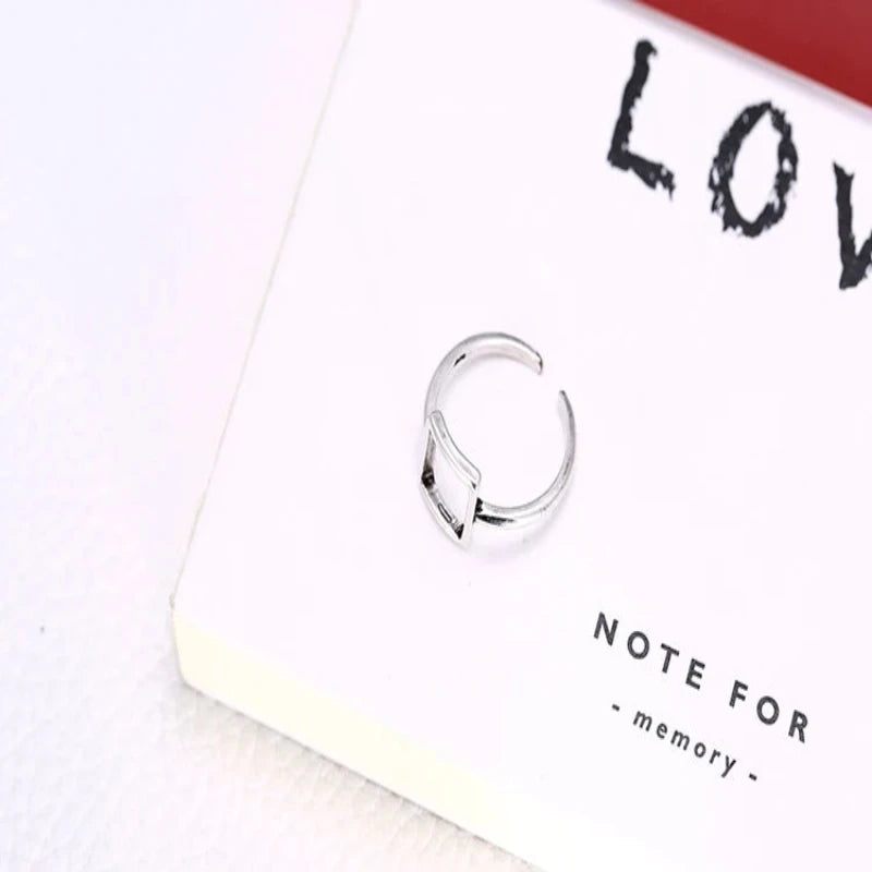 Square Shape 925 Sterling Silver Ring