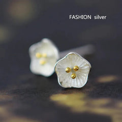 Lotus Flower 925 Sterling Silver Stud Earrings Default Title