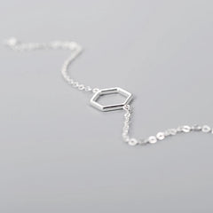 Hexagon 925 Sterling Silver Bracelet