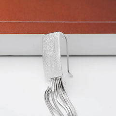 Long Dangle 925 Sterling Silver Drop Earrings