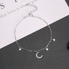 Moon Star 925 Sterling Silver Bracelet 925 Sterling Silver 19cm