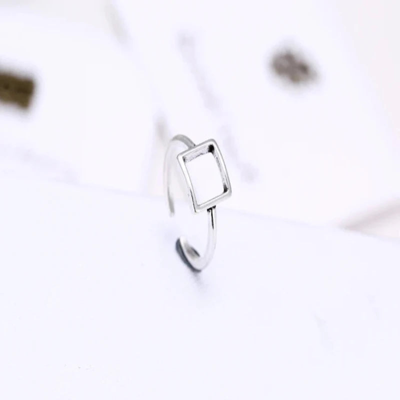 Square Shape 925 Sterling Silver Ring