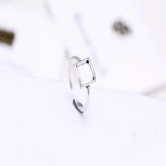 Square Shape 925 Sterling Silver Ring