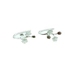 Flower Leaf 925 Sterling Silver Clip Earring Default Title
