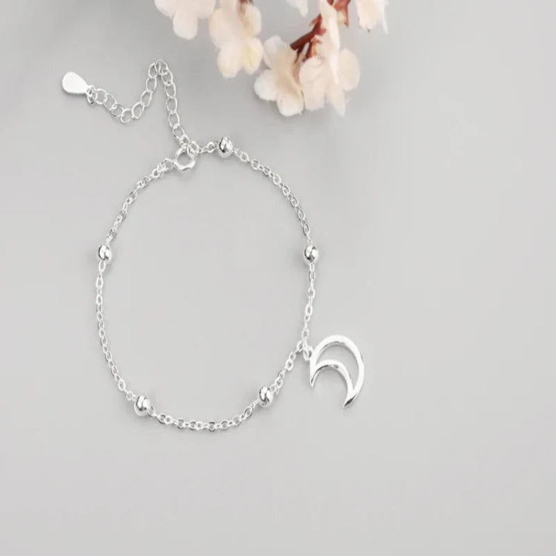 Moon Shaped 925 Sterling Silver Bracelet