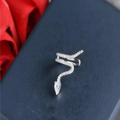 Snake Cuff 925 Sterling Silver Clip Earrings