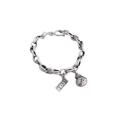Old Dollar Money Bag 925 Sterling Silver Bracelet