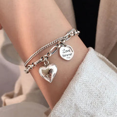 Love Letter Double-Layer 925 Sterling Silver Bracelet Default Title