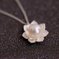 Flower shell pearl 925 Sterling Silver Necklace & Pendant 925 Sterling Silver 45cm