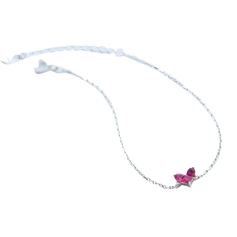 Red Heart 925 Sterling Silver Bracelet 925 Sterling Silver 19cm