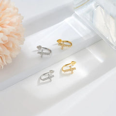 Cross Ear Cuff 925 Sterling Silver Clip Earrings