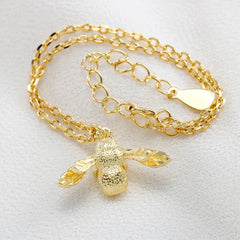 Gold Bees 925 Sterling Silver Bracelet