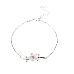 Flower Tree Branches 925 Sterling Silver Bracelet 925 Sterling Silver 19.5cm