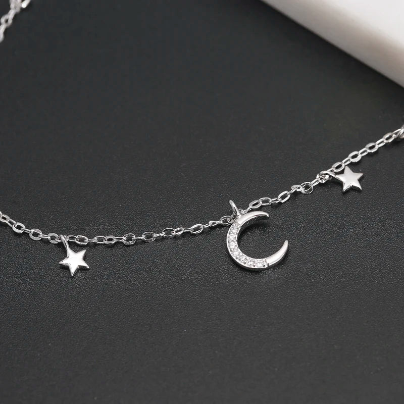 Moon Star 925 Sterling Silver Bracelet