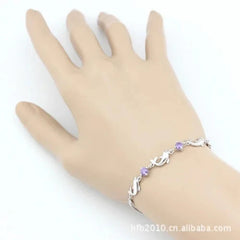Dolphin Zircon 925 Sterling Silver Bracelet