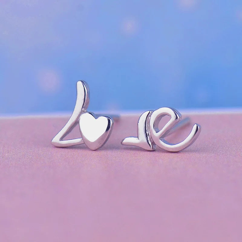 Love letter 925 Sterling Silver Stud Earrings
