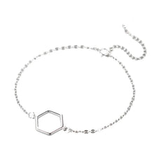 Hexagon 925 Sterling Silver Bracelet 925 Sterling Silver 19.5cm