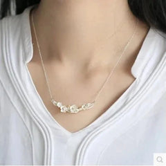 Plum Flower 925 Sterling Silver Necklace & Pendant