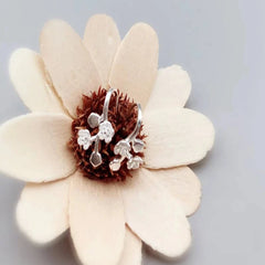 Flower Leaf 925 Sterling Silver Clip Earring