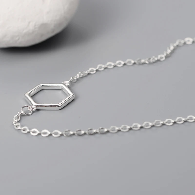 Hexagon 925 Sterling Silver Bracelet