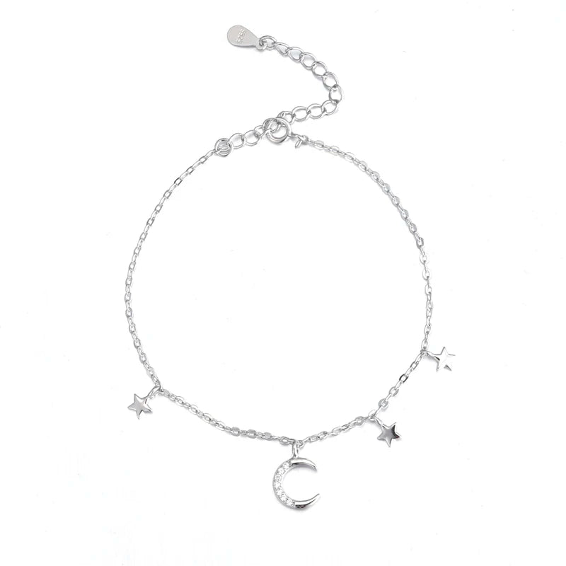Moon Star 925 Sterling Silver Bracelet