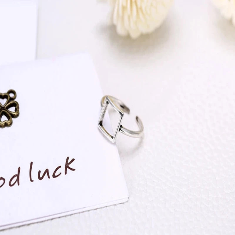 Square Shape 925 Sterling Silver Ring