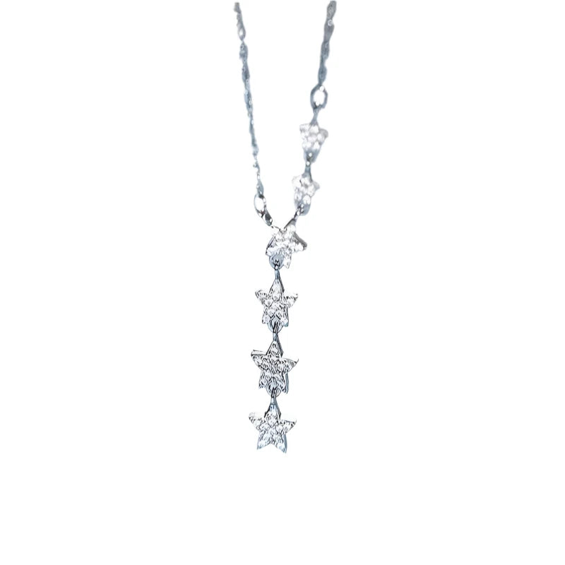 Star Tassel 925 Silver Sterling Necklace