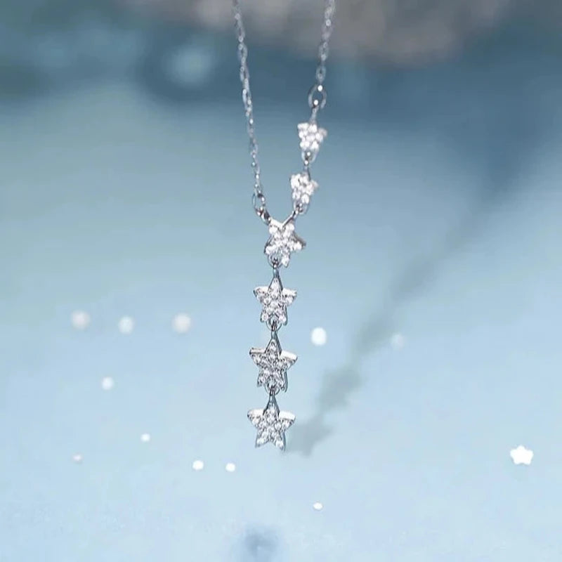 Star Tassel 925 Silver Sterling Necklace