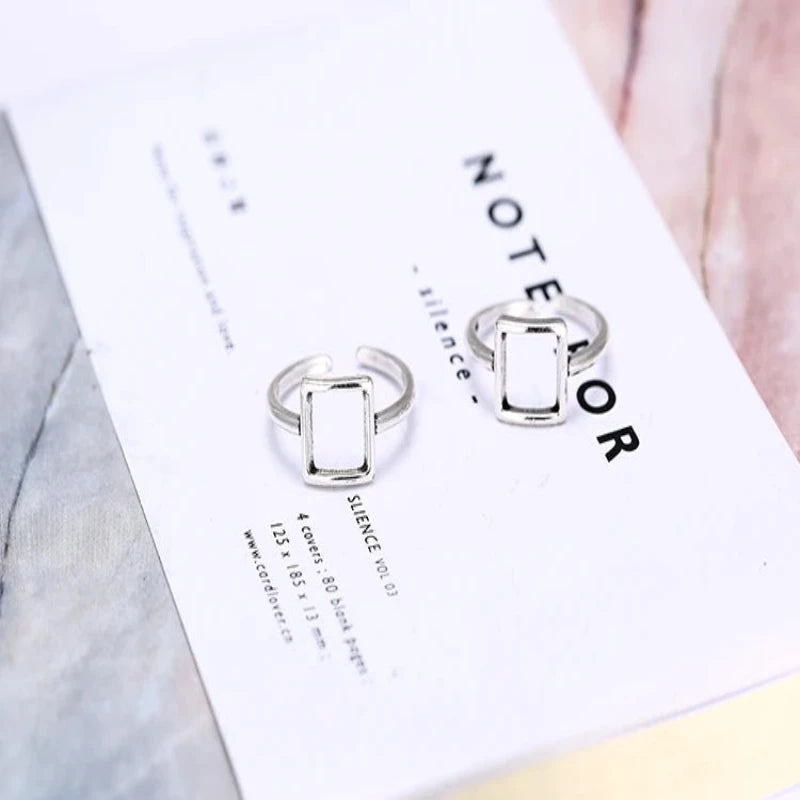 Square Shape 925 Sterling Silver Ring